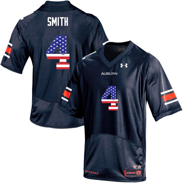 Auburn Tigers Men's Jason Smith #4 Navy Under Armour Stitched College USA Flag Fashion NCAA Authentic Football Jersey OFQ0274SN